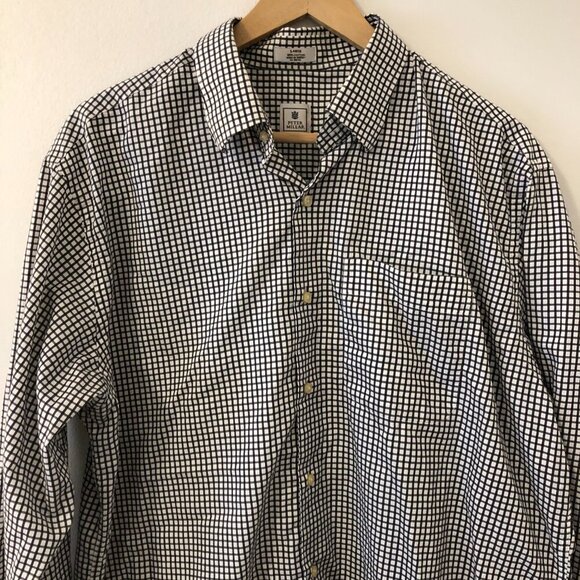 Peter Millar Golf 100% Cotton Checkered Long Sleeve Button-Down Shirt Large - Picture 2 of 12